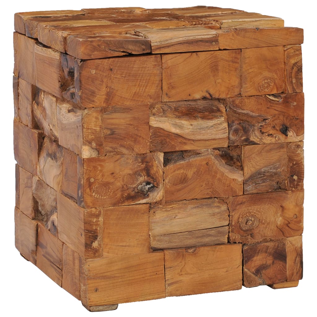 Storage stool, solid teak wood