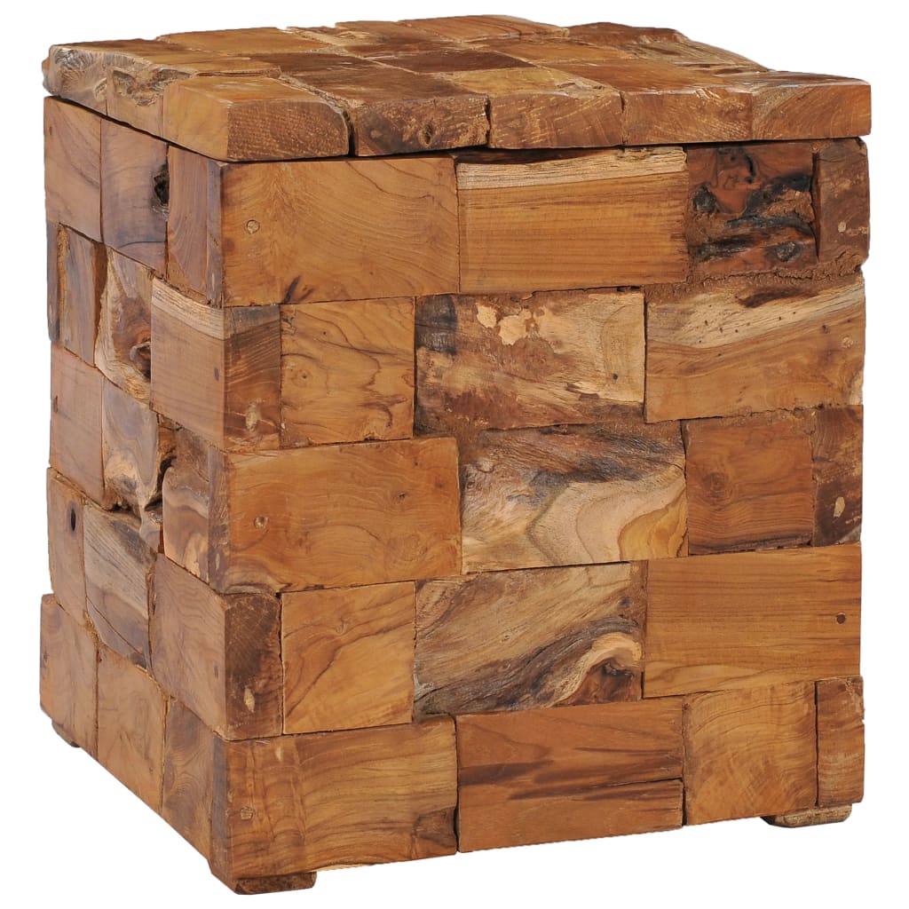 Storage stool, solid teak wood