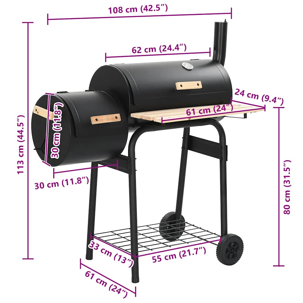 Classic charcoal smoker grill