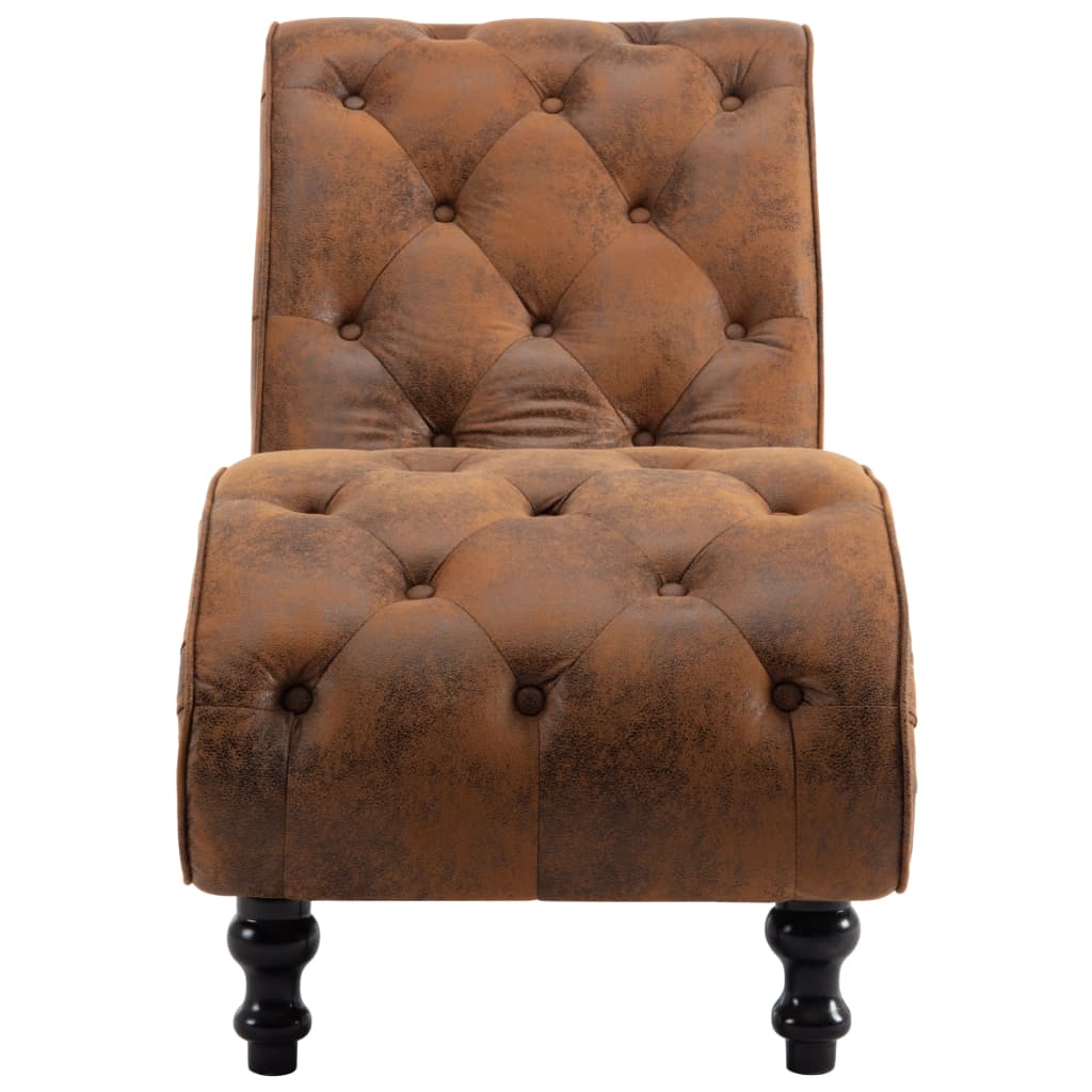 Chaise longue, brown, eco-suede