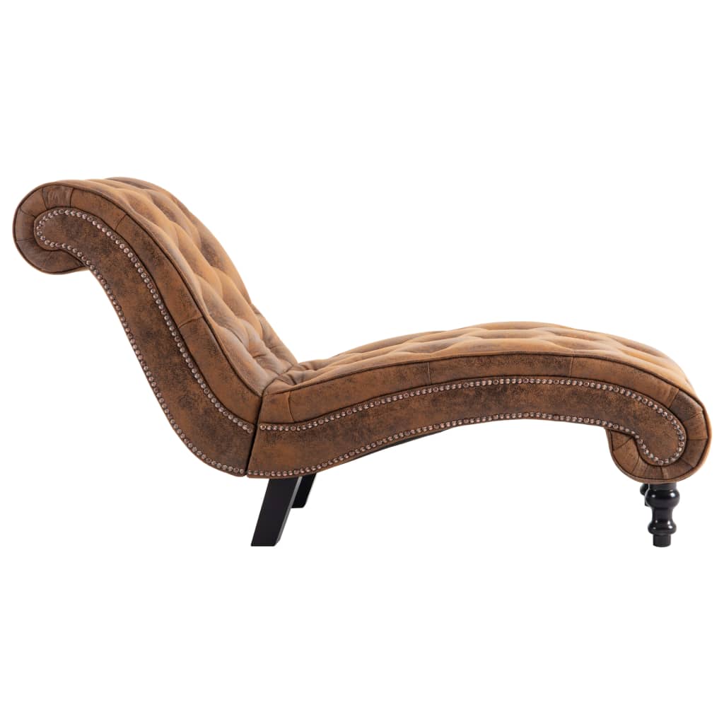 Chaise longue, brown, eco-suede