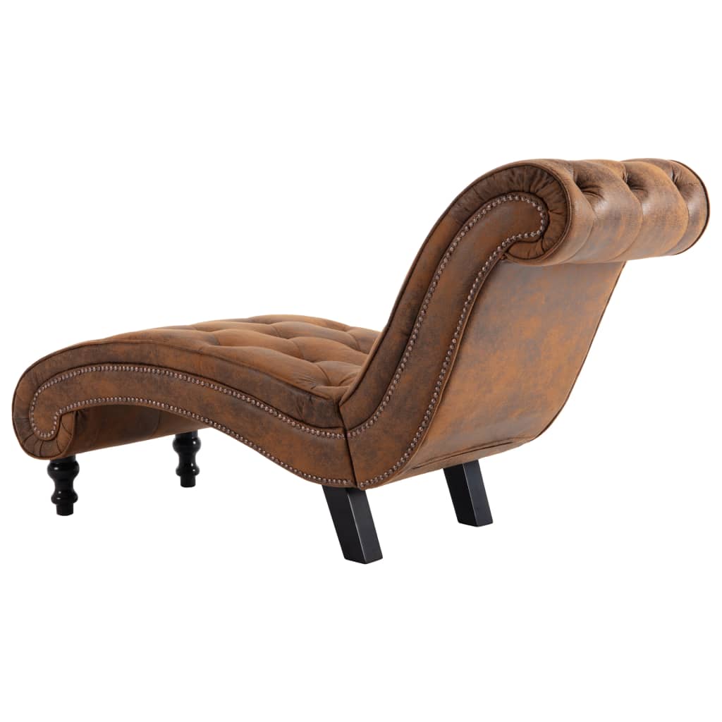 Chaise longue, brown, eco-suede