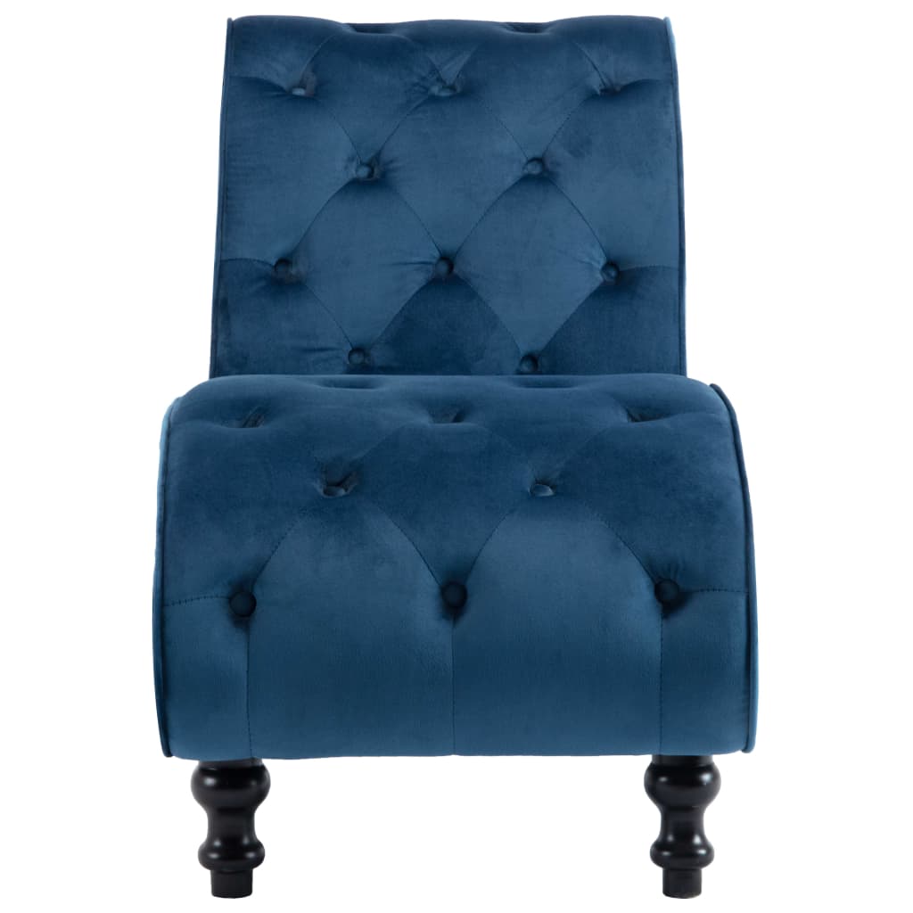 Chaise longue, blue, velvet