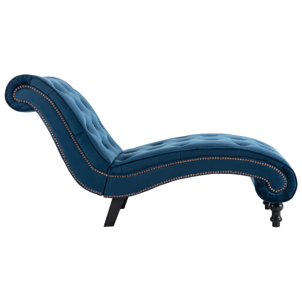 Chaise longue, blue, velvet