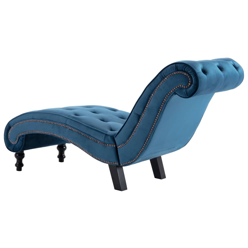 Chaise longue, blue, velvet