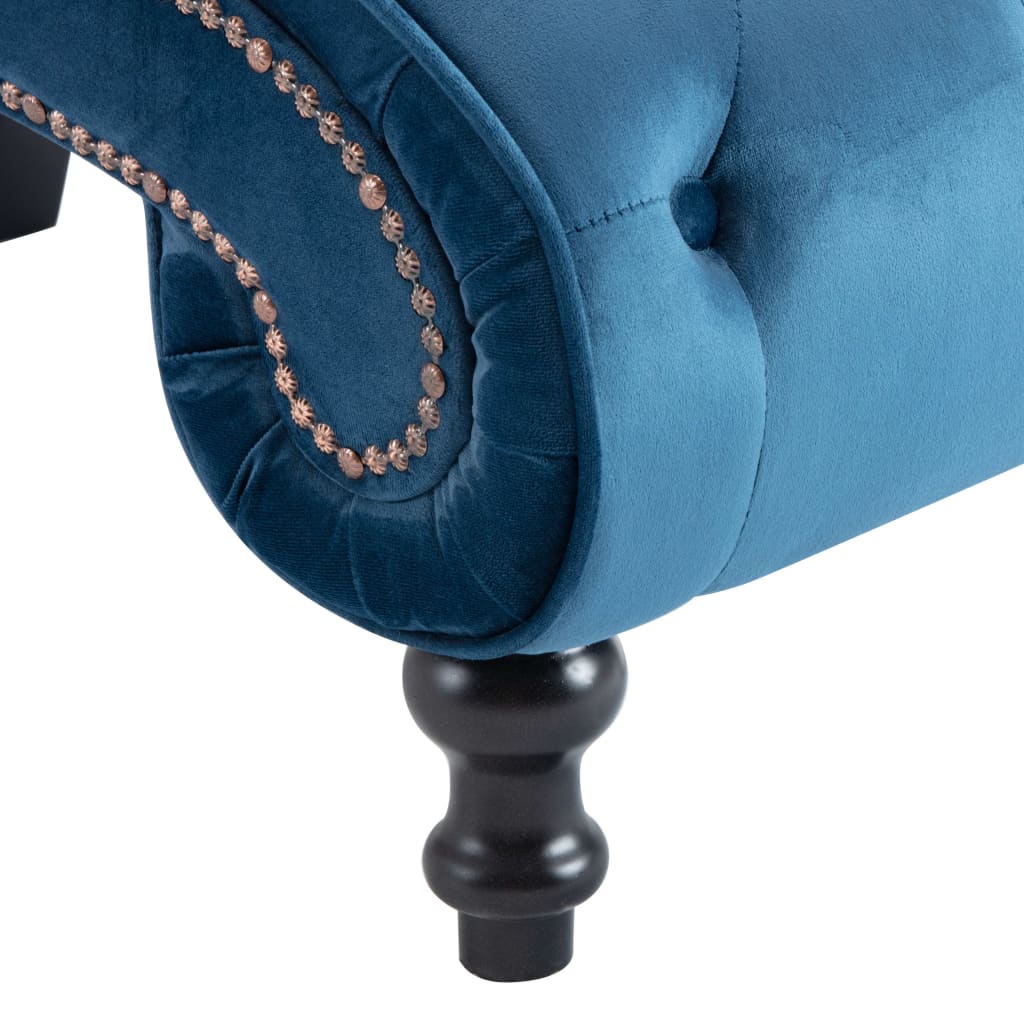 Chaise longue, blue, velvet