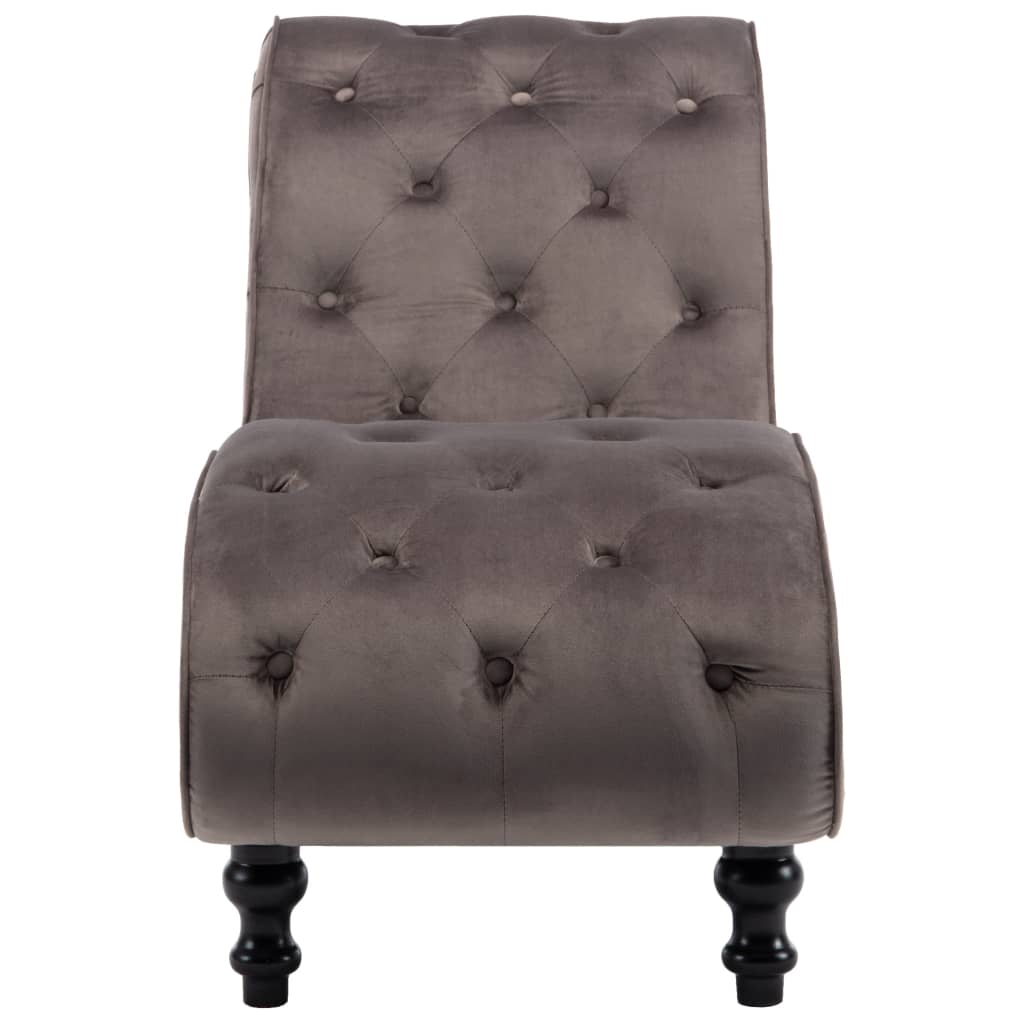 Chaise longue, grey, velvet