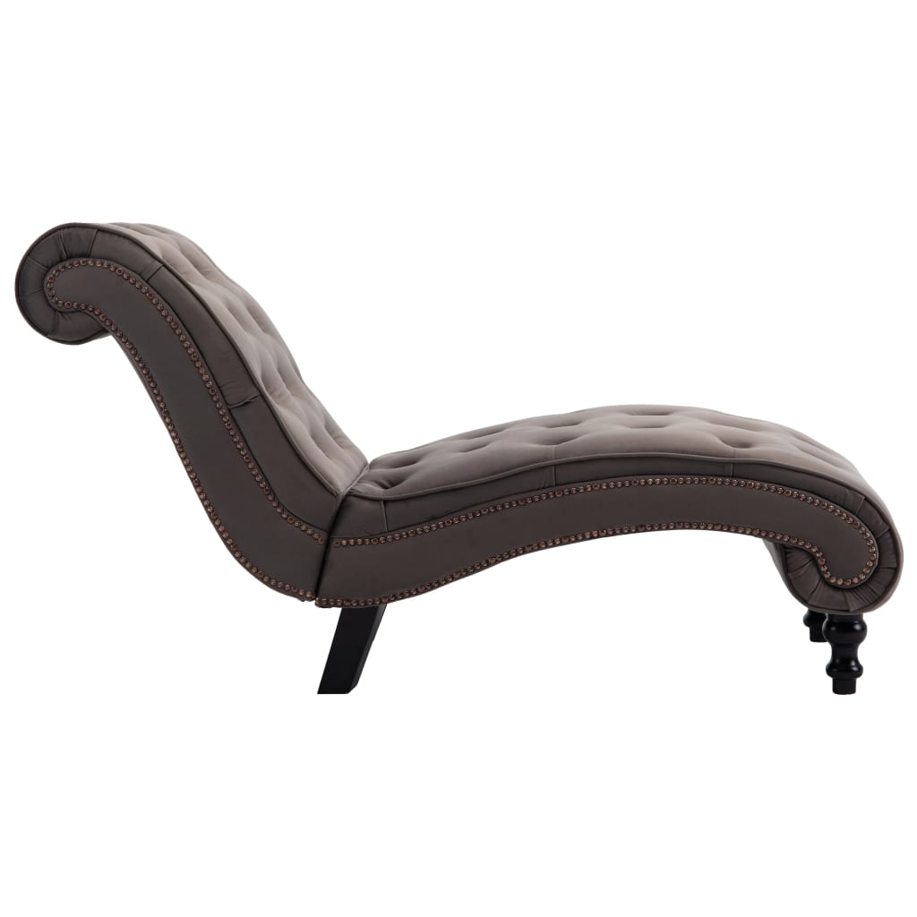 Chaise longue, grey, velvet