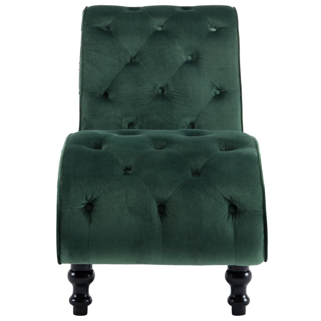 Chaise longue, green, velvet