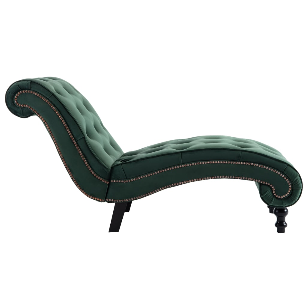 Chaise longue, green, velvet