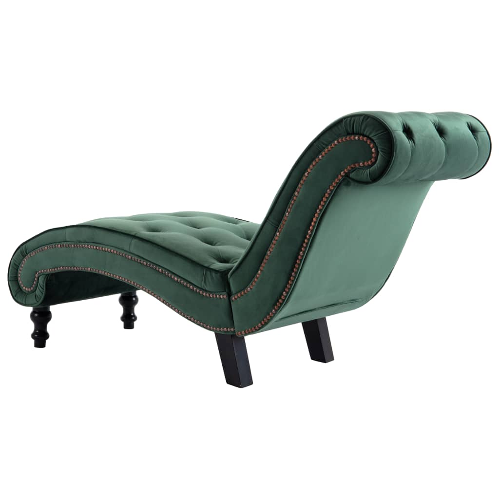 Chaise longue, green, velvet