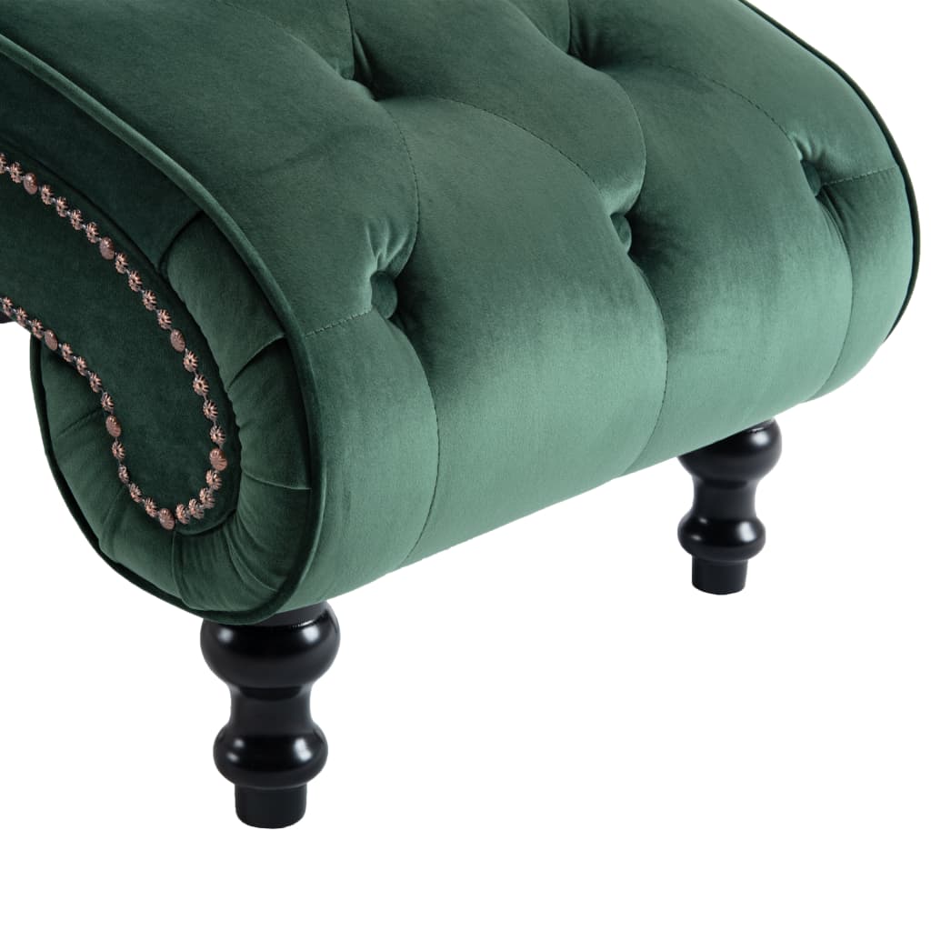 Chaise longue, green, velvet