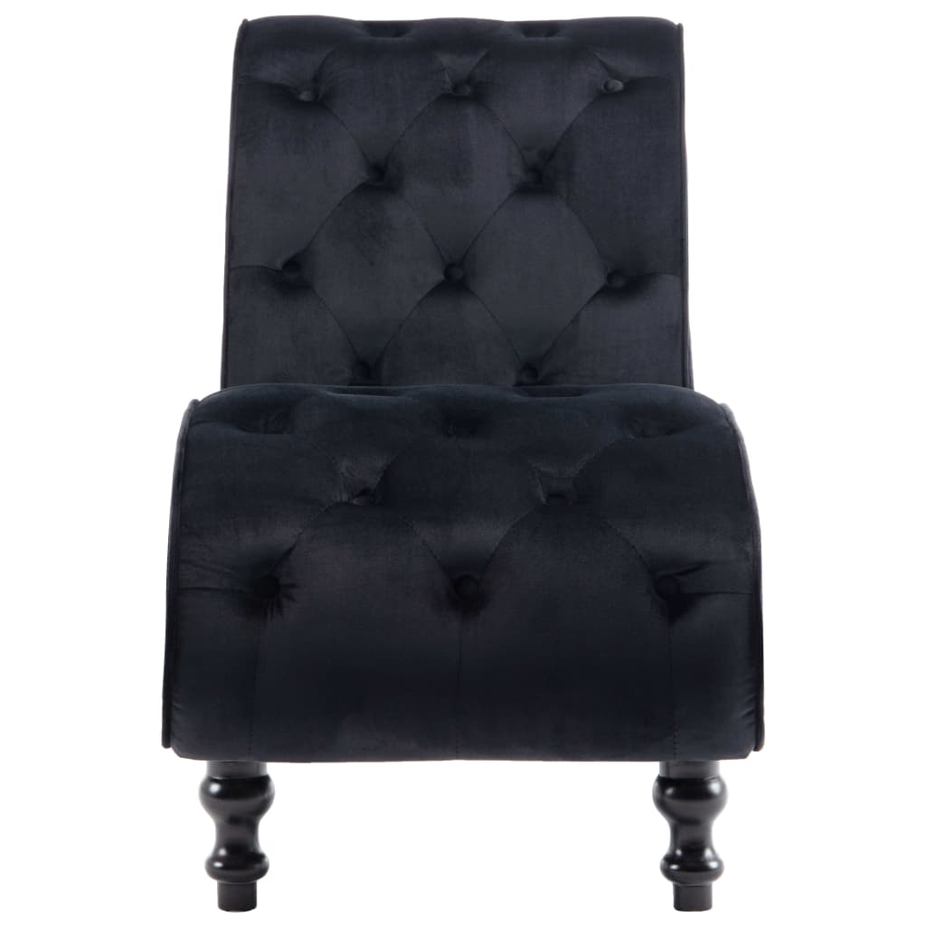 Chaise longue, black, velvet