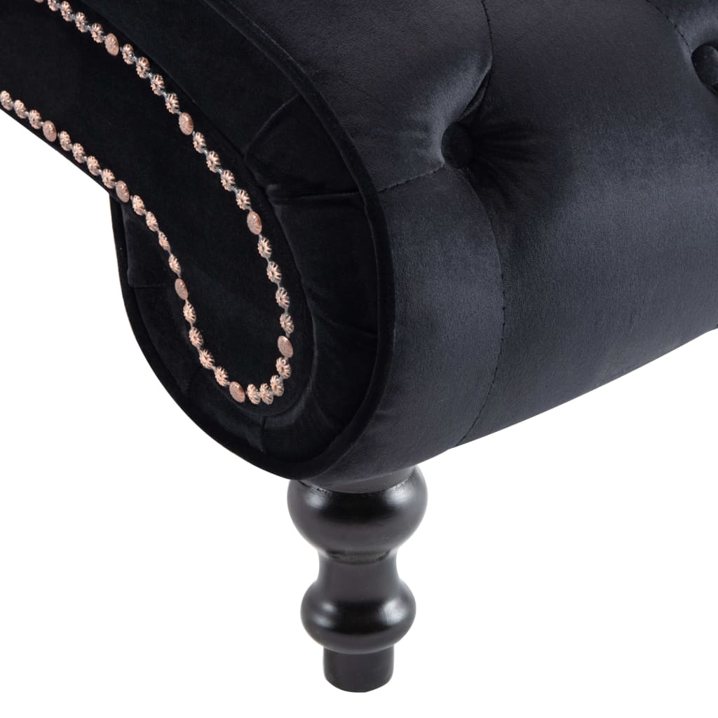 Chaise longue, black, velvet