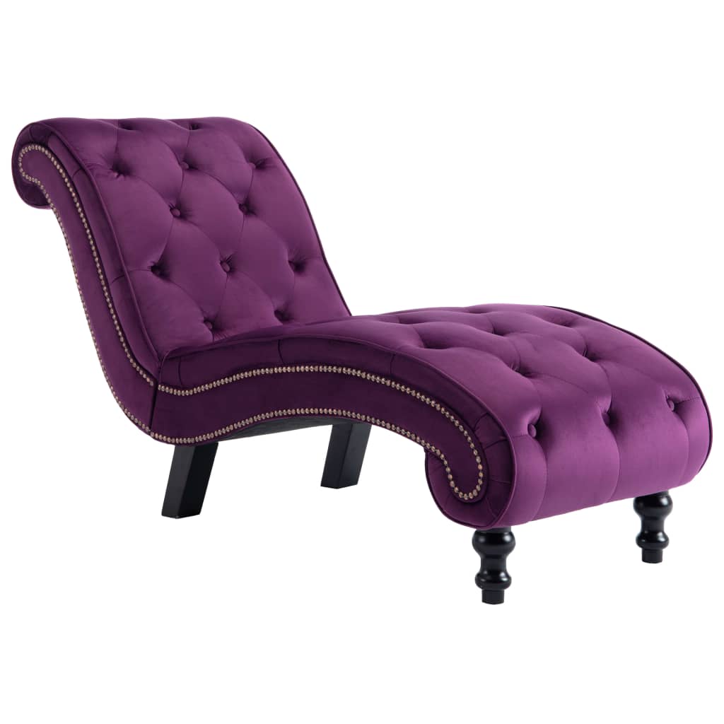 Chaise longue, purple, velvet