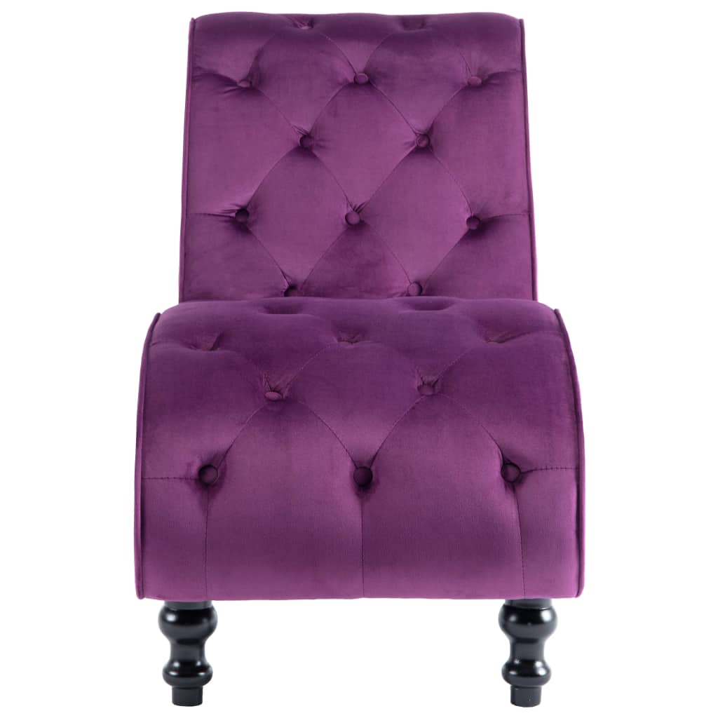 Chaise longue, purple, velvet