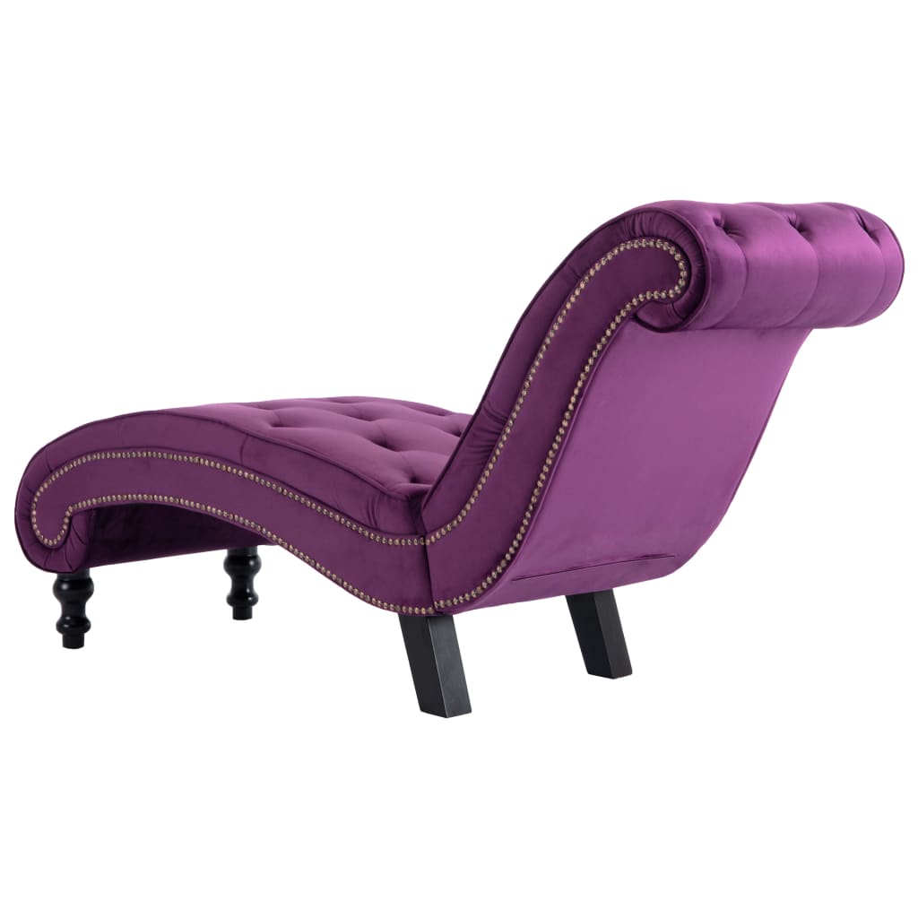 Chaise longue, purple, velvet