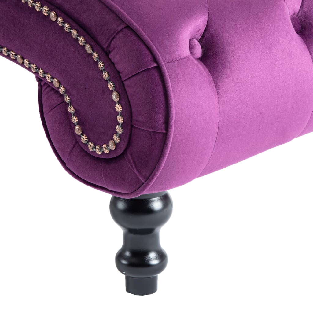 Chaise longue, purple, velvet