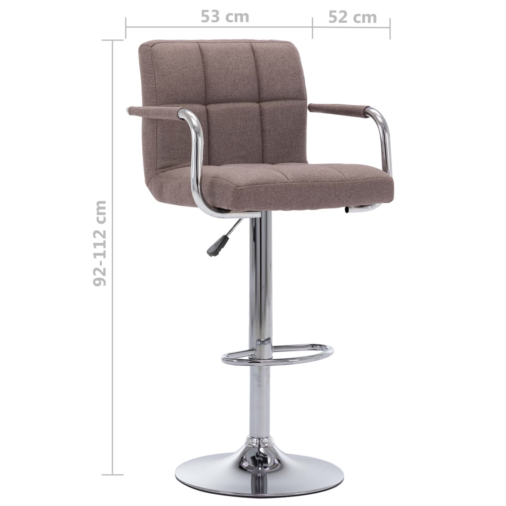 283418 vidaXL Bar Stool Taupe Fabric