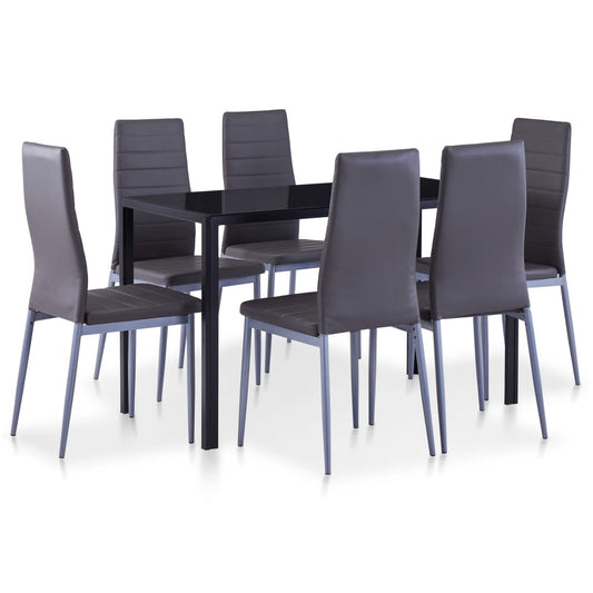 Set mobilier de bucătărie, 7 piese, gri