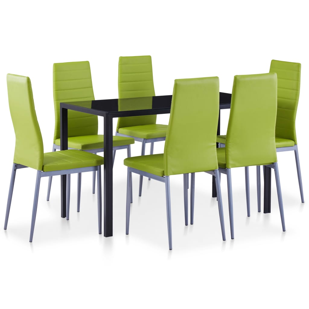 Kitchen furniture set, 7 pieces, green