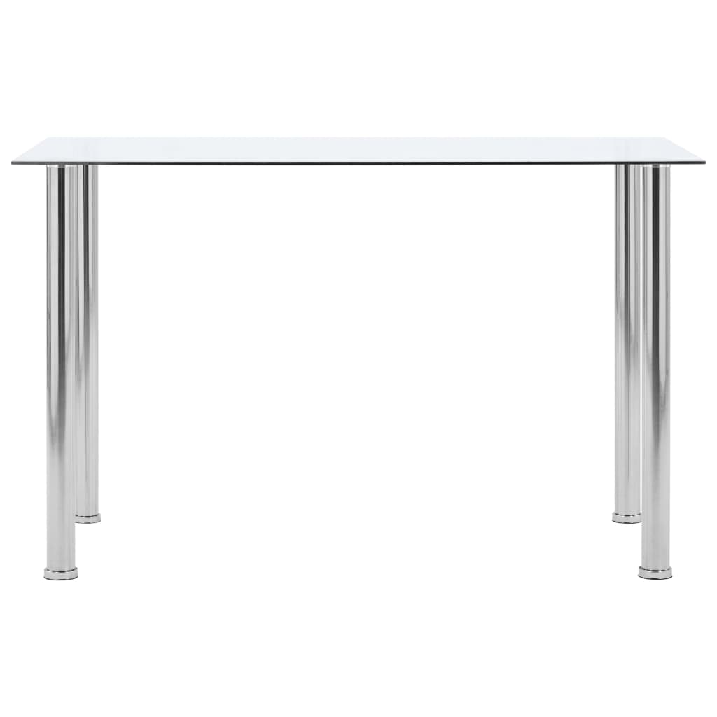 Kitchen table, transparent, 120x60x75 cm, tempered glass