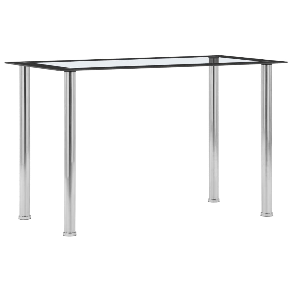 Kitchen table, black/transparent, 120 x 60 x 75 cm, glass