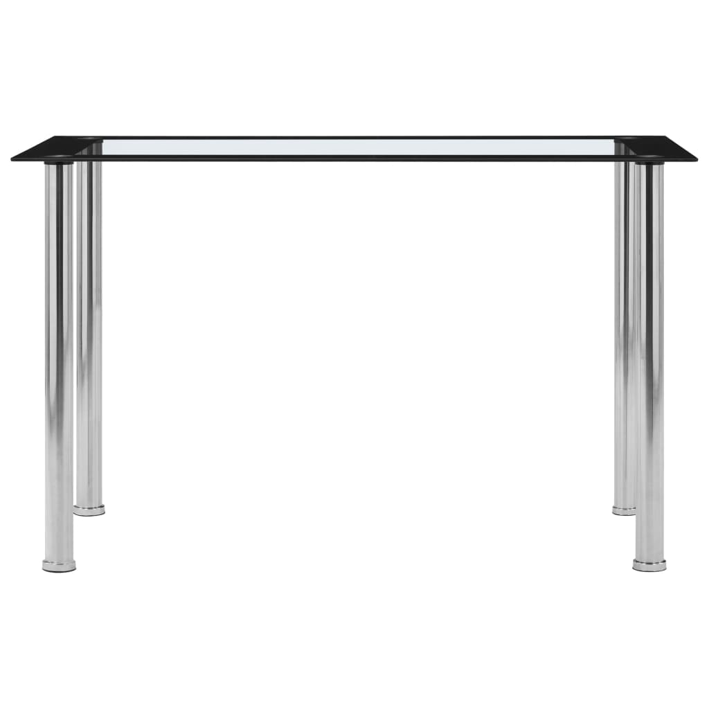 Kitchen table, black/transparent, 120 x 60 x 75 cm, glass