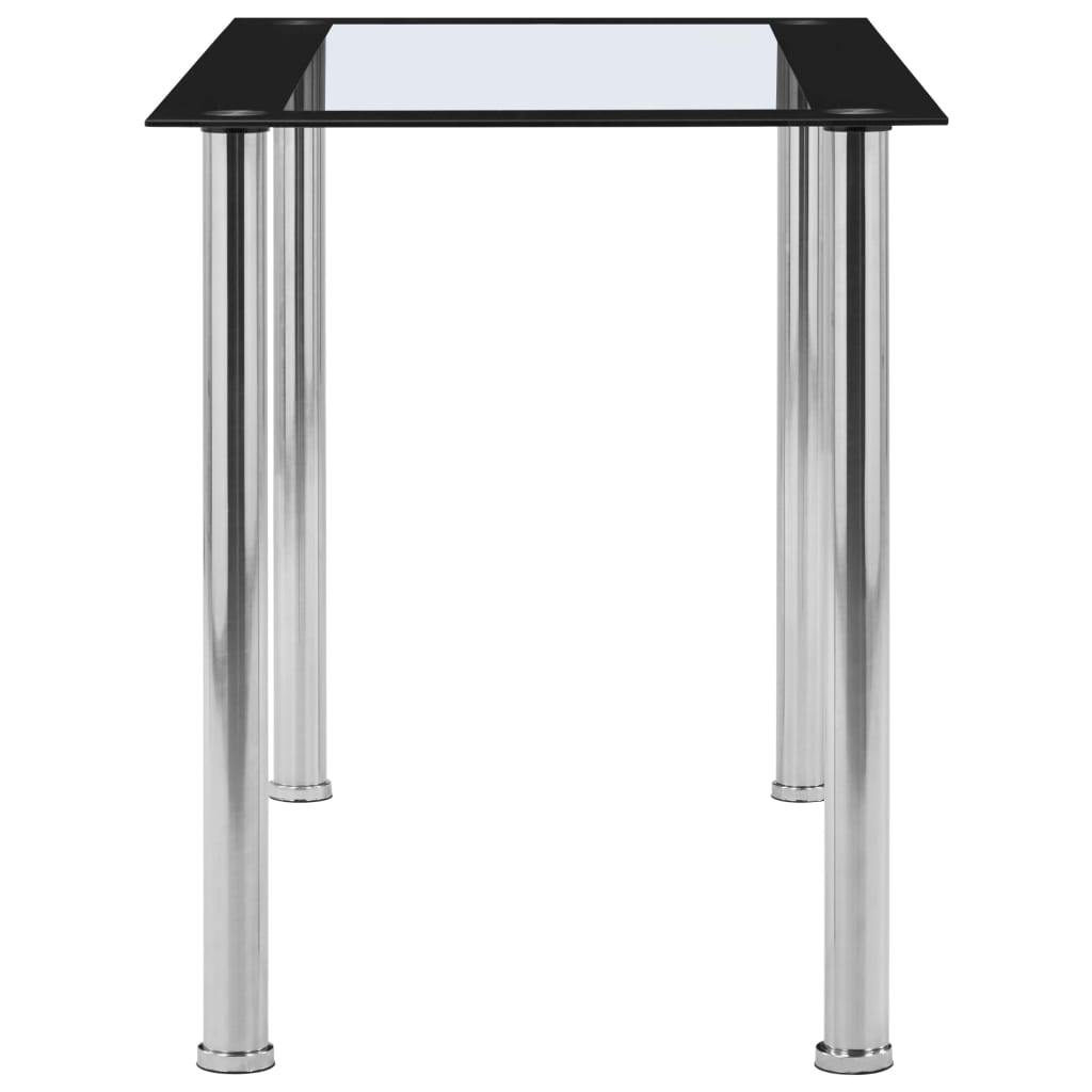 Kitchen table, black/transparent, 120 x 60 x 75 cm, glass