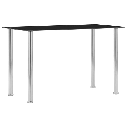 Kitchen table, black, 120 x 60 x 75 cm, tempered glass