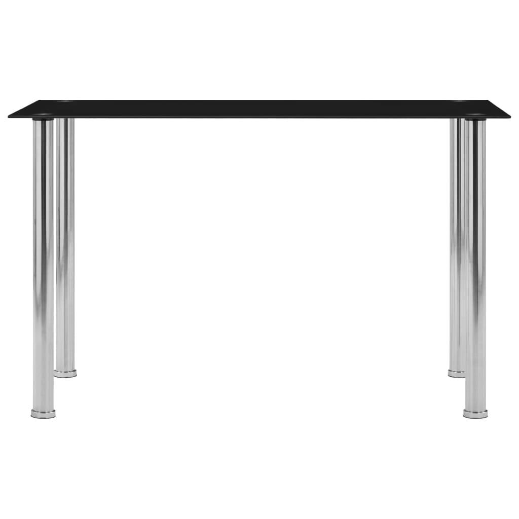 Kitchen table, black, 120 x 60 x 75 cm, tempered glass