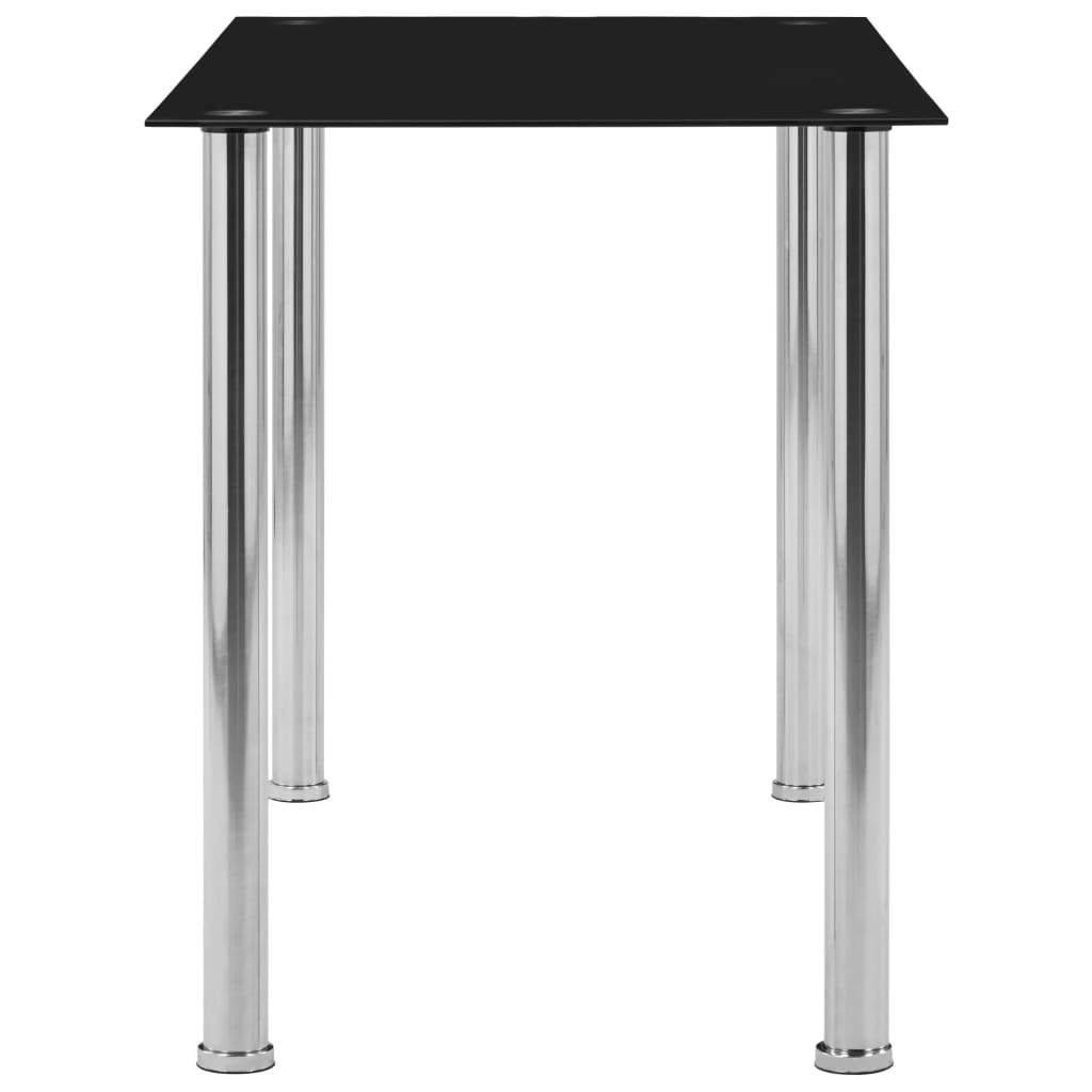 Kitchen table, black, 120 x 60 x 75 cm, tempered glass