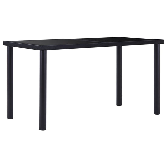 Kitchen table, black, 140 x 70 x 75 cm, tempered glass