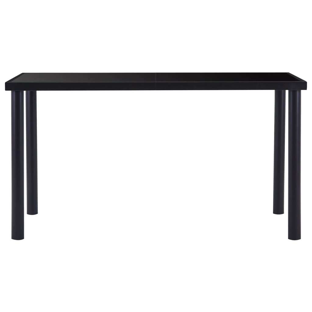 Kitchen table, black, 140 x 70 x 75 cm, tempered glass