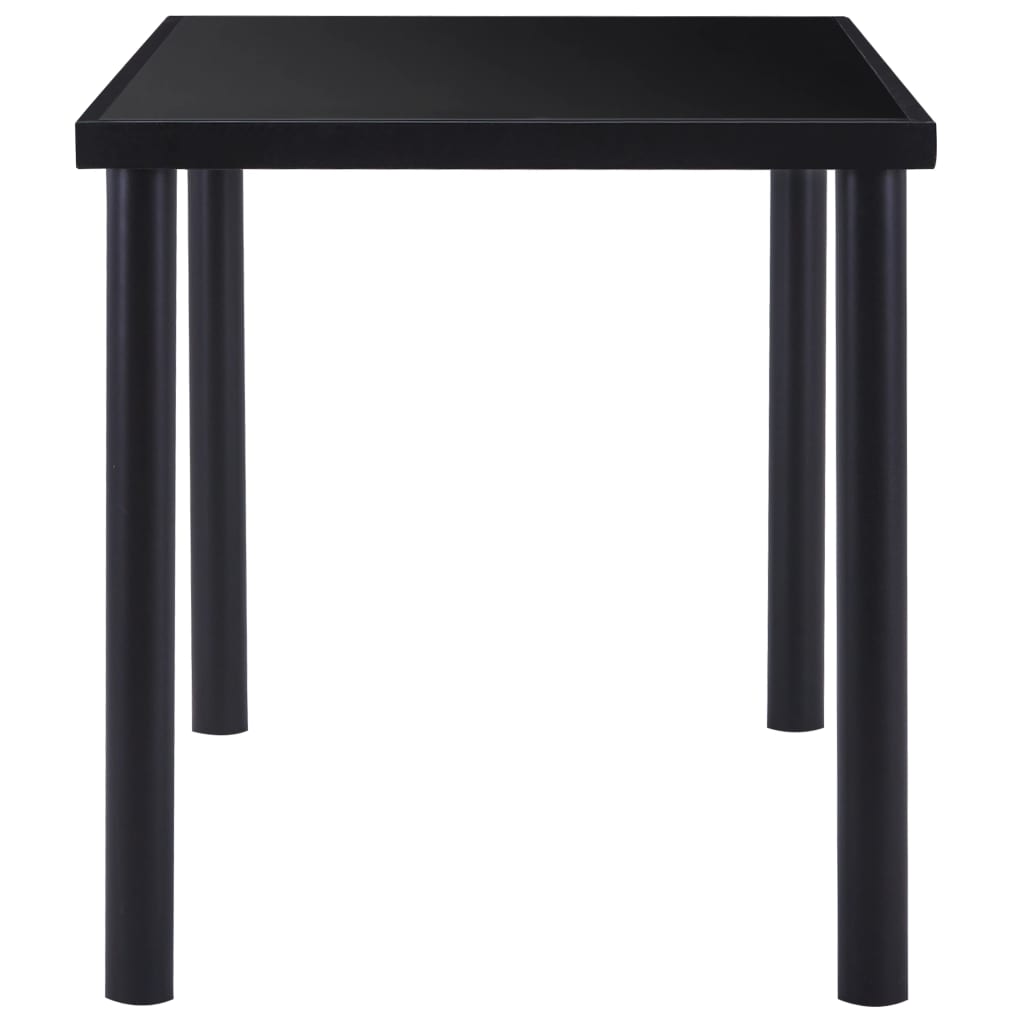 Kitchen table, black, 140 x 70 x 75 cm, tempered glass