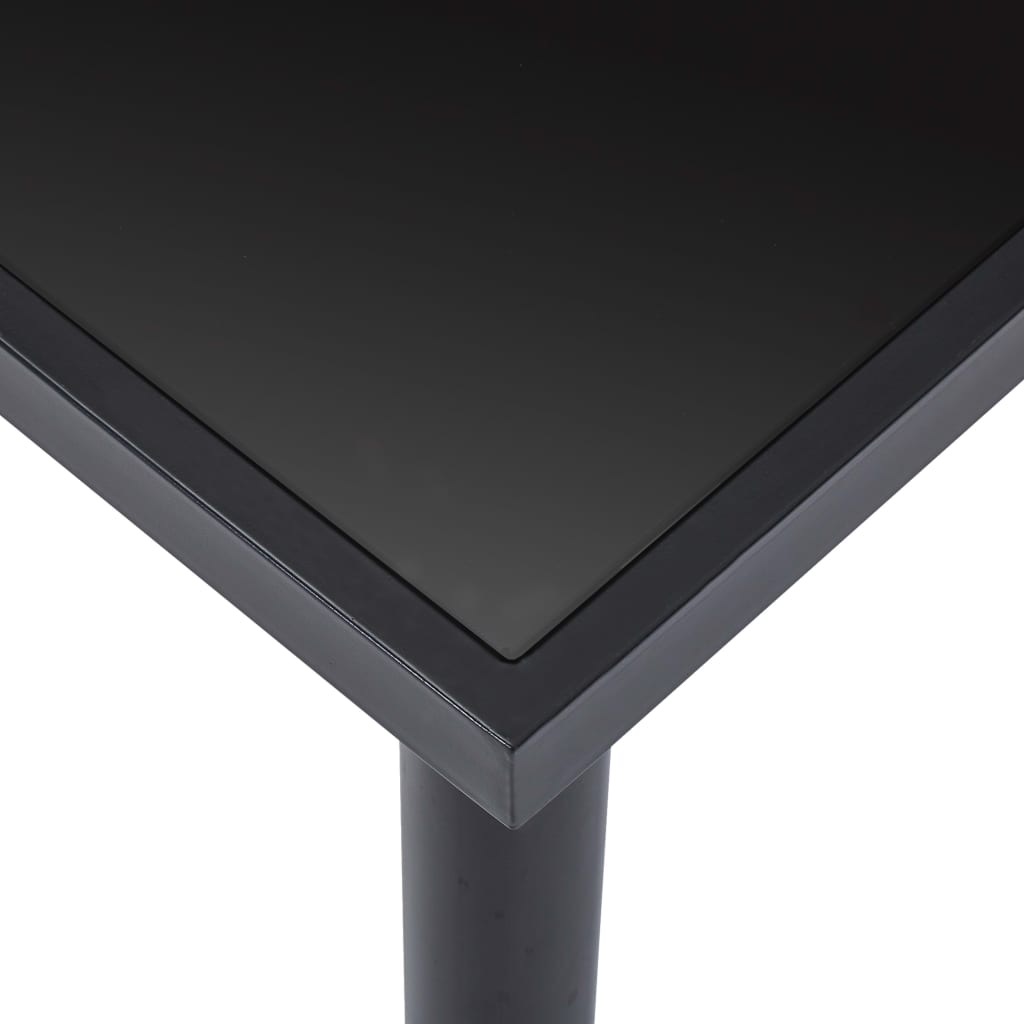 Kitchen table, black, 140 x 70 x 75 cm, tempered glass