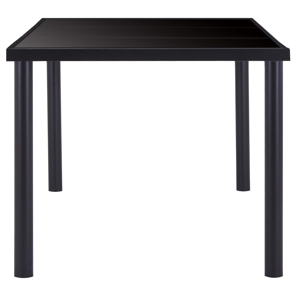 Kitchen table, black, 180 x 90 x 75 cm, tempered glass