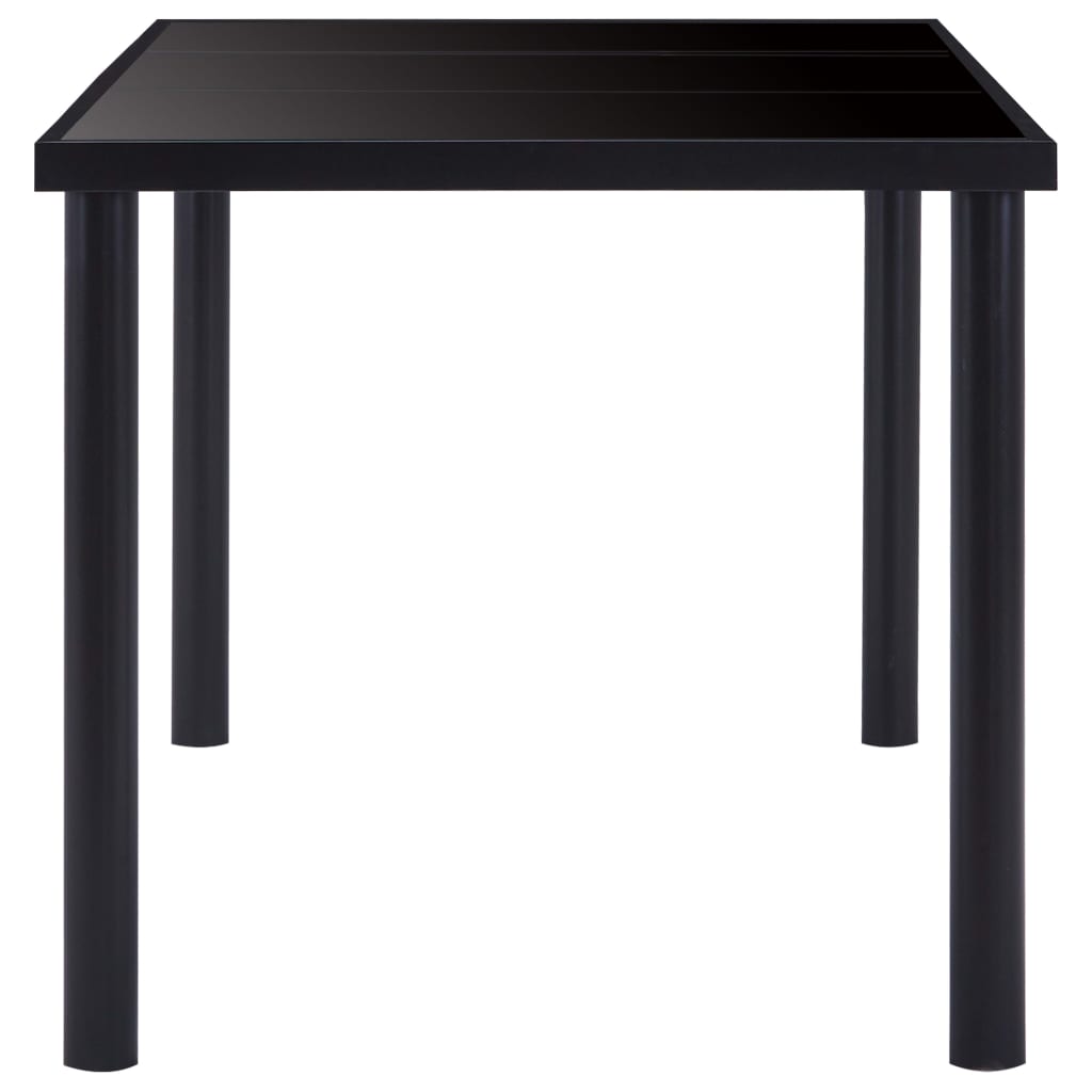 Kitchen table, black, 200 x 100 x 75 cm, tempered glass