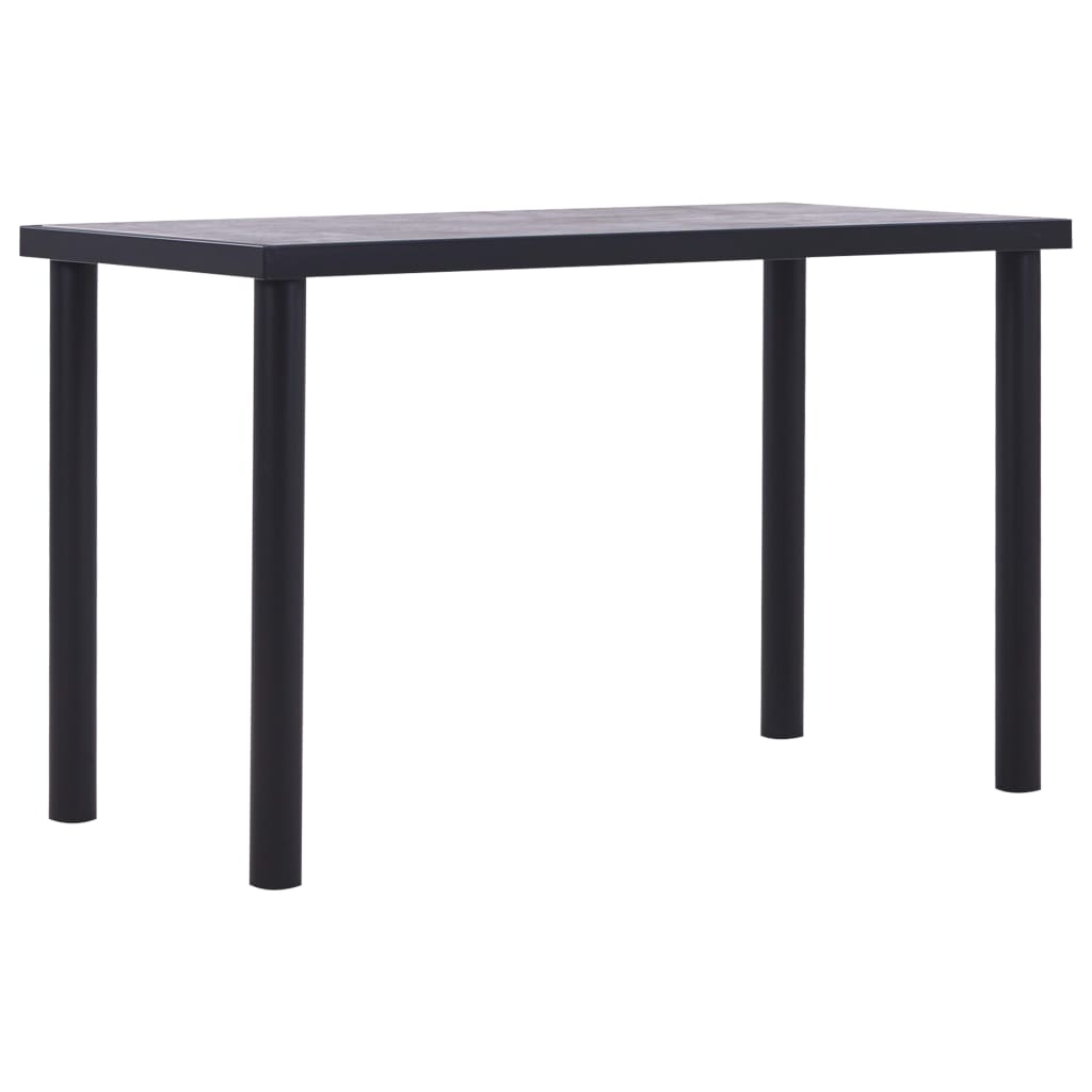 Kitchen table, black &amp; concrete grey, 120 x 60 x 75 cm, MDF