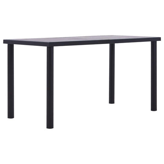 Kitchen table, black &amp; concrete grey, 140 x 70 x 75 cm, MDF