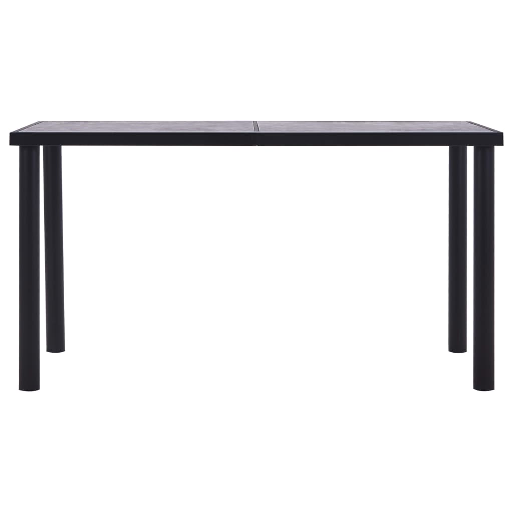 Kitchen table, black &amp; concrete grey, 140 x 70 x 75 cm, MDF