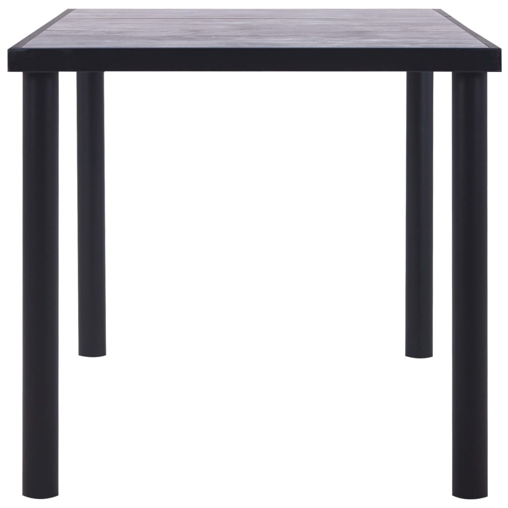 Kitchen table, black &amp; concrete grey, 160 x 80 x 75 cm, MDF