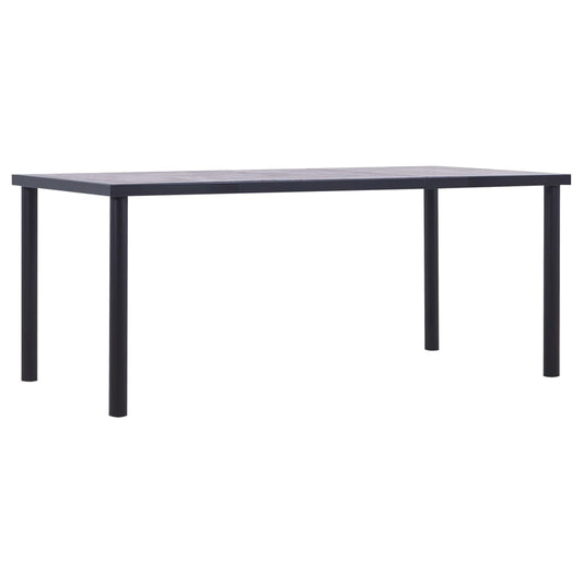 Kitchen table, black &amp; concrete grey, 180 x 90 x 75 cm, MDF