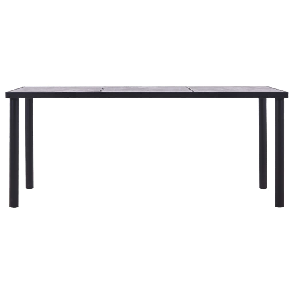 Kitchen table, black &amp; concrete grey, 180 x 90 x 75 cm, MDF