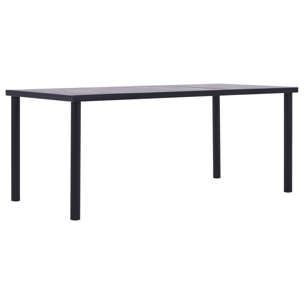 Kitchen table, black &amp; concrete grey, 200 x 100 x 75 cm, MDF