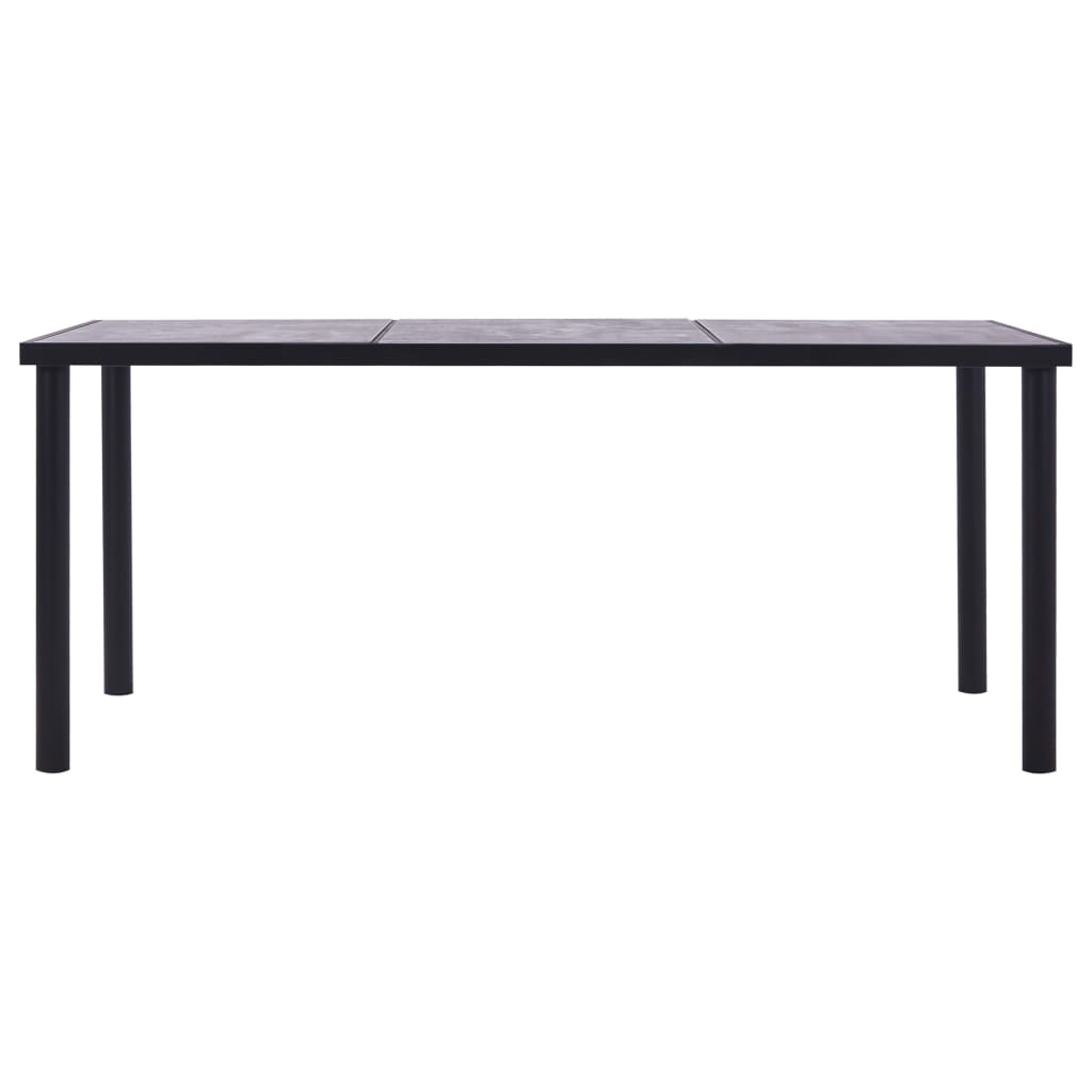 Kitchen table, black &amp; concrete grey, 200 x 100 x 75 cm, MDF