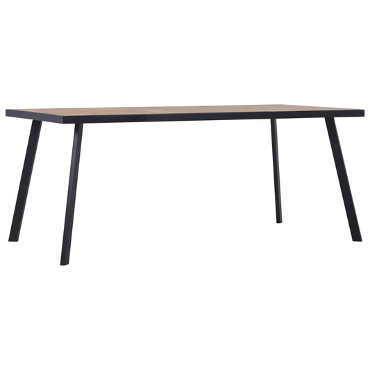 Kitchen table, natural and black, 200x100x75 cm, MDF