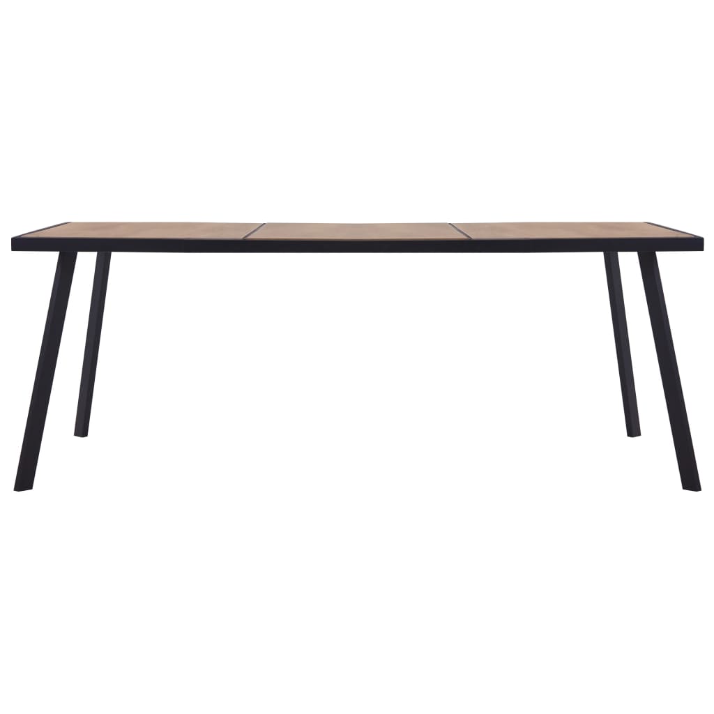 Kitchen table, natural and black, 200x100x75 cm, MDF