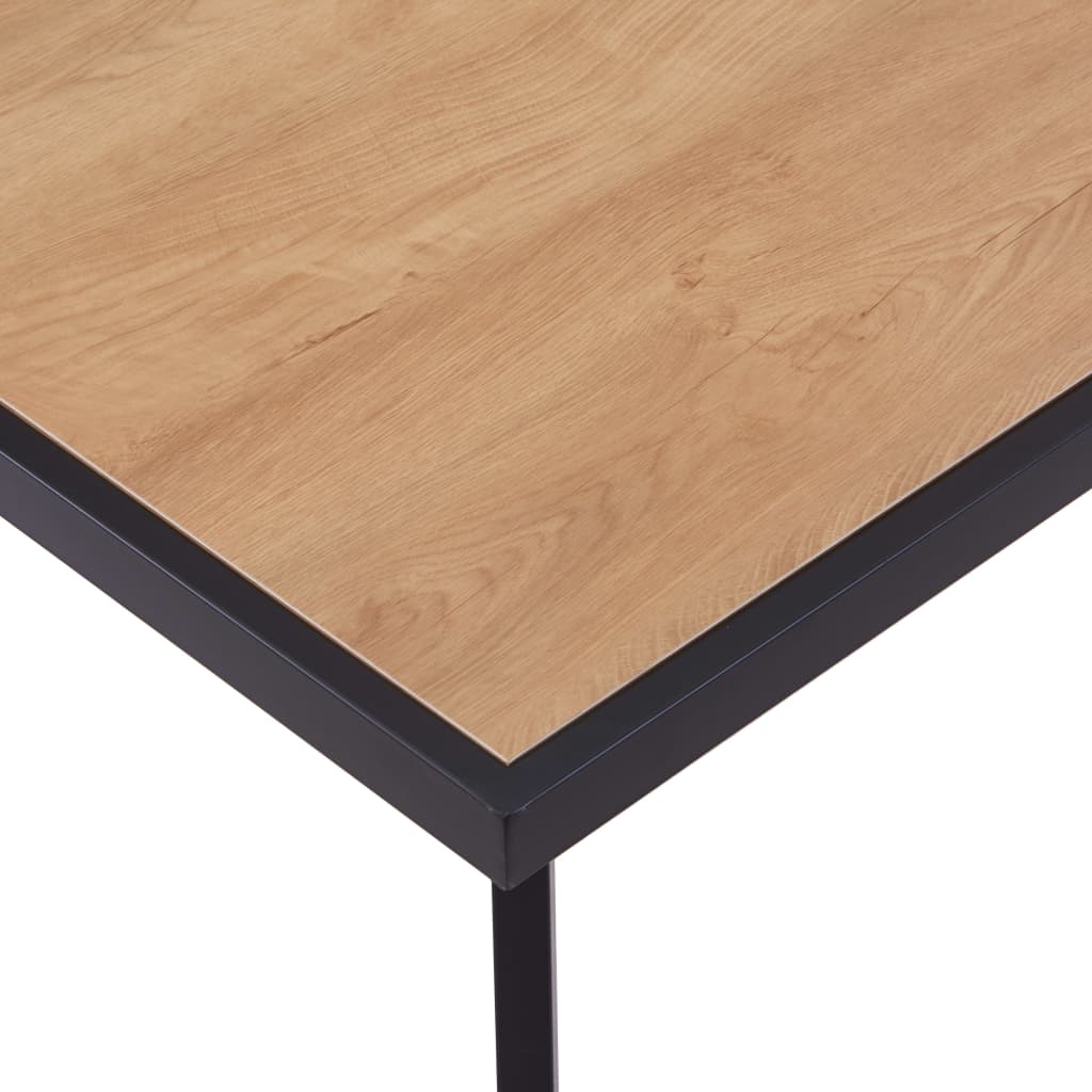 Kitchen table, natural and black, 200x100x75 cm, MDF