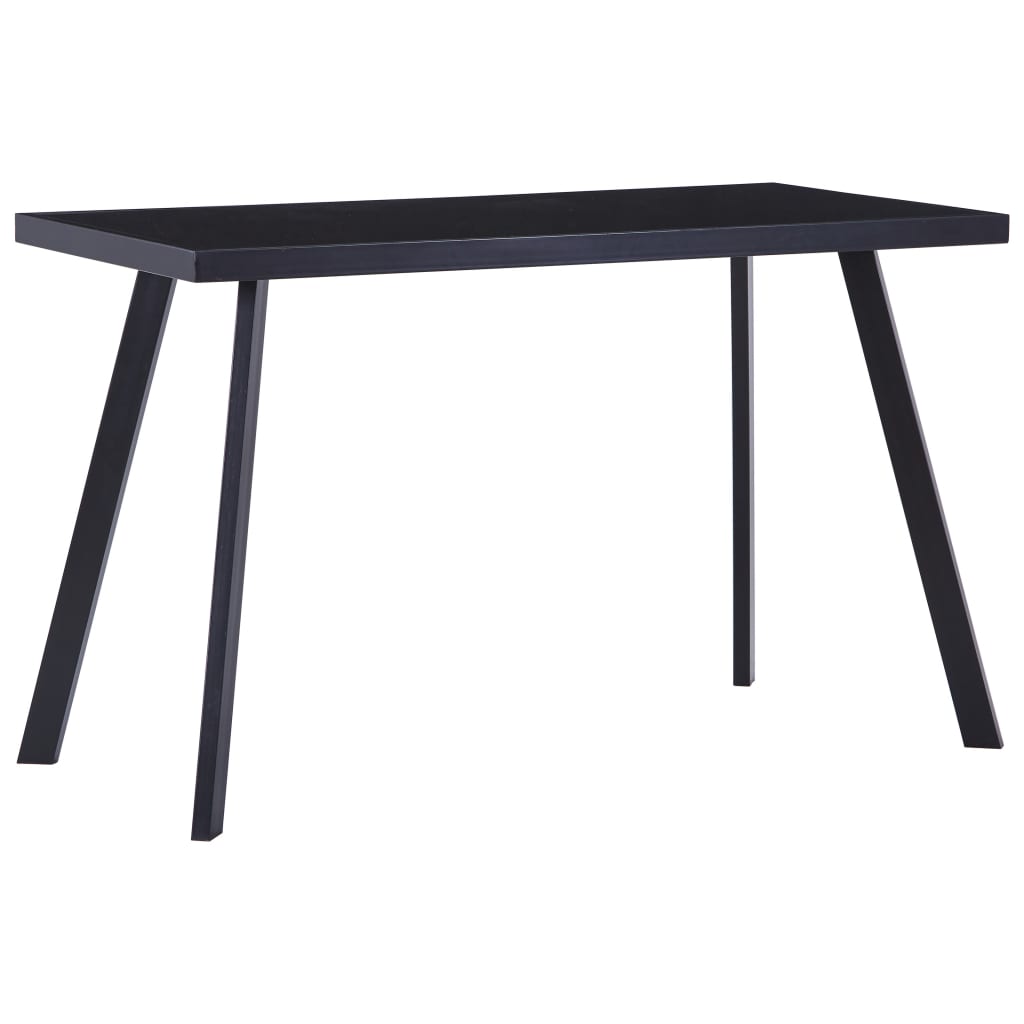 Kitchen table, black, 120 x 60 x 75 cm, tempered glass